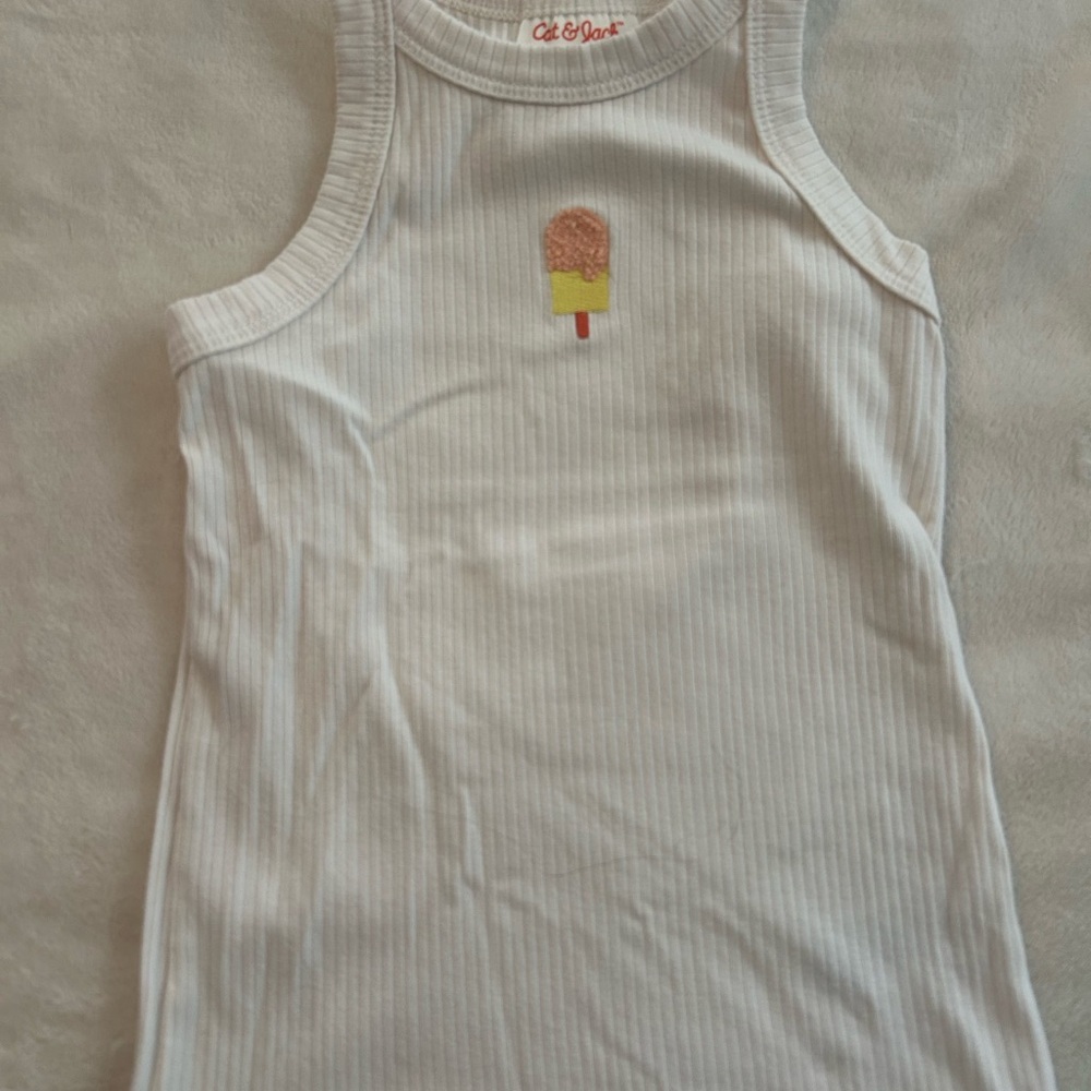 Cat & Jack White Tank Top with Popsicle Design